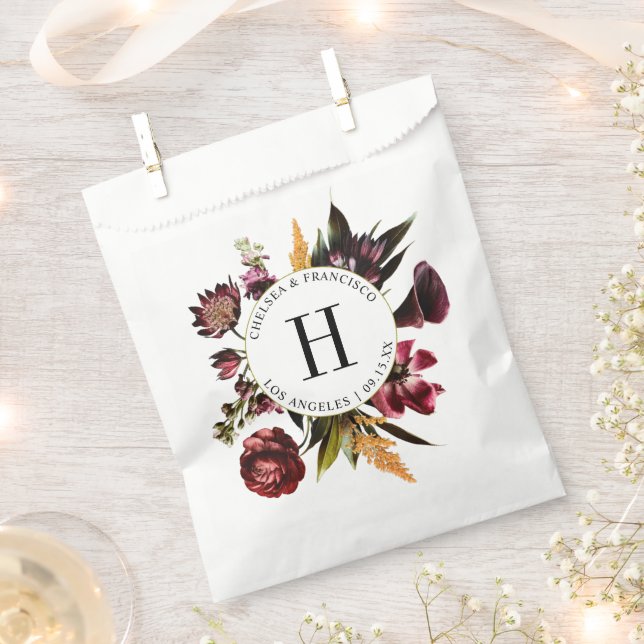 Richness of Spring Colourful Floral Wedding Initia Favour Bags (Clipped)