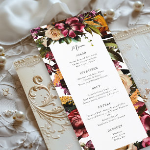 Richness of Spring Colourful Floral Wedding Menu