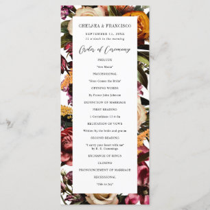Richness of Spring Colourful Floral Wedding Programme