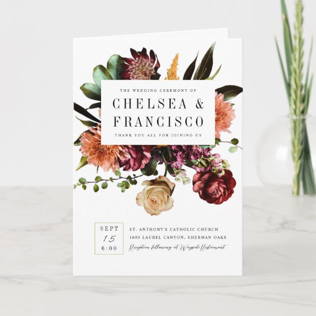 Richness of Spring Colourful Folded Wedding Progra Invitation (Front)