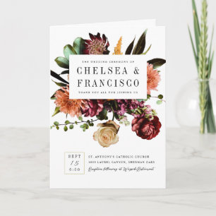 Richness of Spring Colourful Folded Wedding Progra Invitation