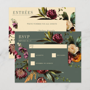 Richness of Spring Colourful Green Wedding RSVP Card