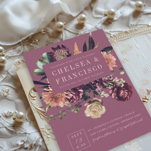 Richness of Spring Colourful Orchid Purple Wedding Invitation