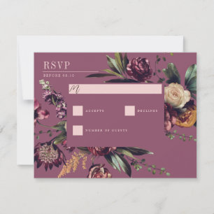 Richness of Spring Colourful Orchid Purple Wedding RSVP Card