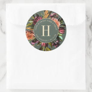 Richness of Spring Colourful Wedding Green Classic Round Sticker