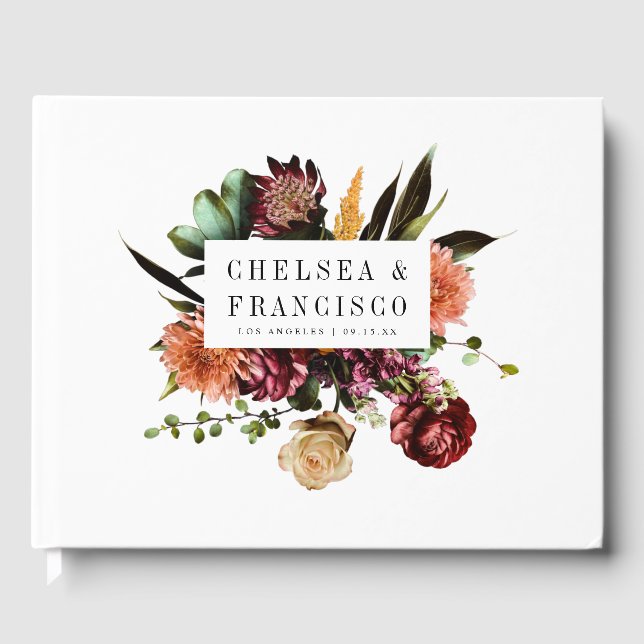 Richness of Spring Colourful Wedding Guest Book (Front)