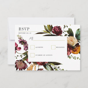 Richness of Spring Colourful Wedding RSVP Card