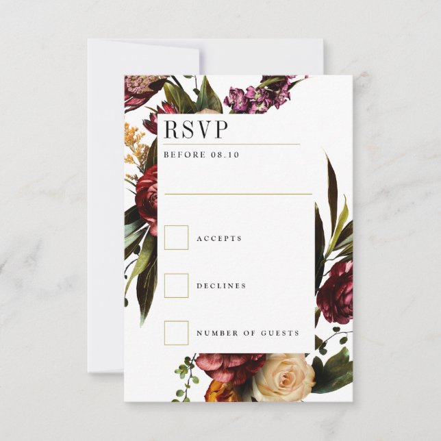 Richness of Spring Colourful Wedding RSVP Card (Front)