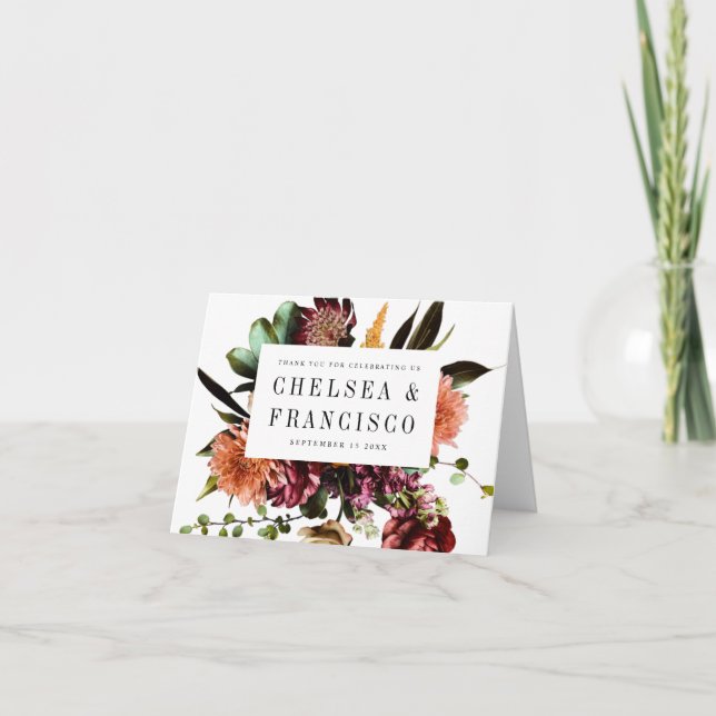 Richness of Spring Colourful Wedding Thank You Card (Front)