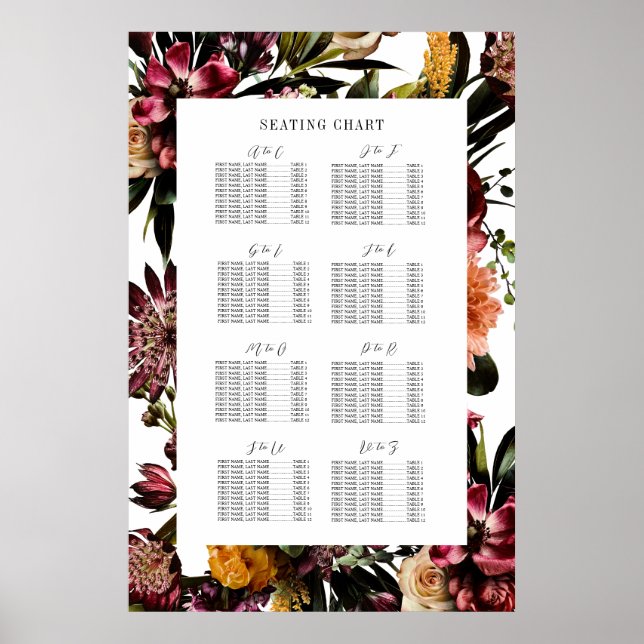 Richness of Spring Last Name Seating Chart (Front)