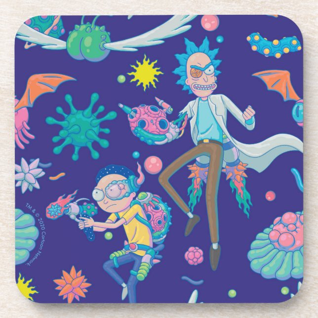 RICK AND MORTY™ | Among Infected Cells Pattern Coaster (Front)