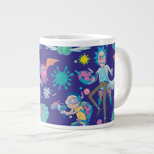 RICK AND MORTY™ | Among Infected Cells Pattern Large Coffee Mug (Front Right)