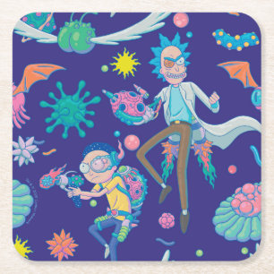 RICK AND MORTY™   Among Infected Cells Pattern Square Paper Coaster