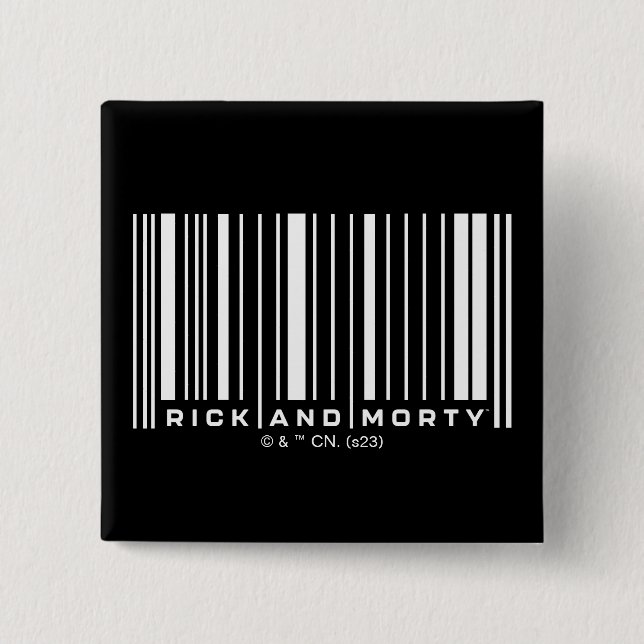 Rick and Morty Bar Code Graphic 15 Cm Square Badge (Front)