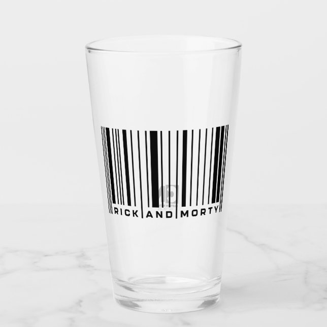 Rick and Morty Bar Code Graphic Glass (Front)