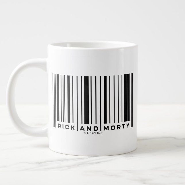 Rick and Morty Bar Code Graphic Large Coffee Mug (Left)