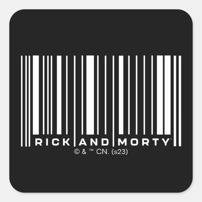 Rick and Morty Bar Code Graphic Square Sticker (Front)