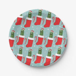 Rick and Morty   Christmas Pickle Rick Pattern Paper Plate