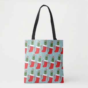 Rick and Morty   Christmas Pickle Rick Pattern Tote Bag