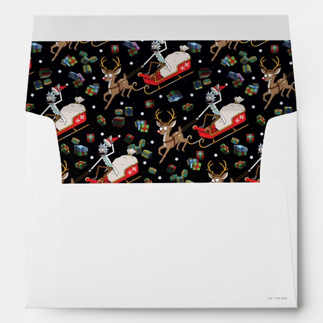 Rick and Morty | Christmas Reindeer Sleigh Pattern Envelope (Back (Bottom))