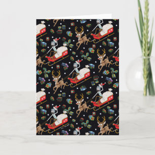 Rick and Morty Christmas Reindeer Sleigh Pattern Holiday Card