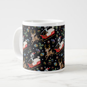 Rick and Morty   Christmas Reindeer Sleigh Pattern Large Coffee Mug