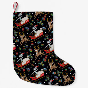 Rick and Morty   Christmas Reindeer Sleigh Pattern Small Christmas Stocking