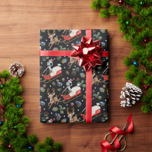 Rick and Morty   Christmas Reindeer Sleigh Pattern Wrapping Paper