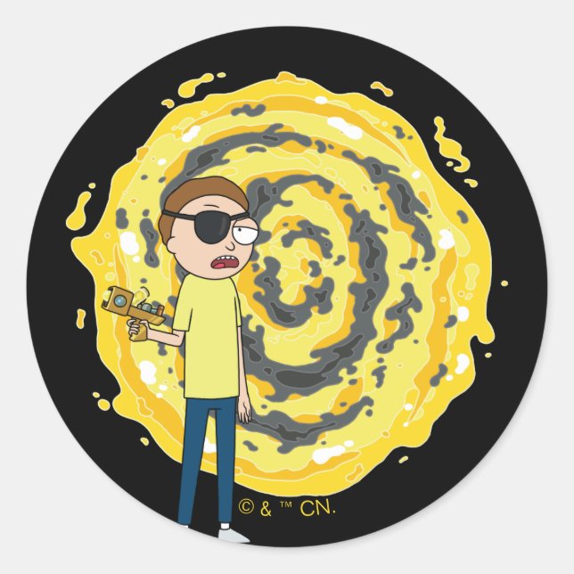RICK AND MORTY™ | Evil Morty Portal Classic Round Sticker (Front)