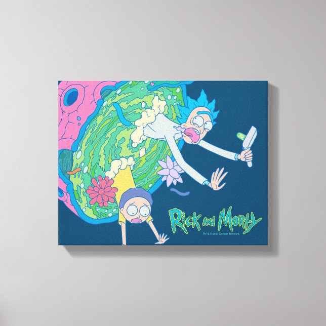 RICK AND MORTY™ | Falling From Infected Portal Canvas Print (Front)