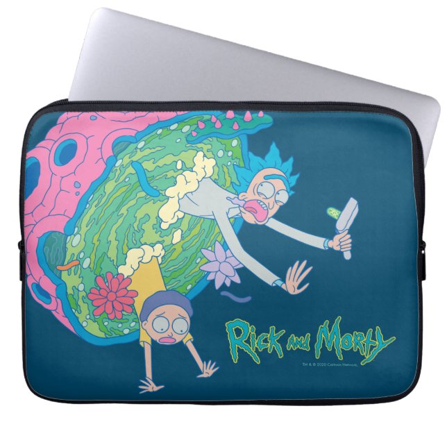 RICK AND MORTY™ | Falling From Infected Portal Laptop Sleeve (Front)