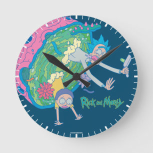 RICK AND MORTY™ Falling From Infected Portal Round Clock