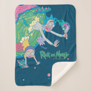 RICK AND MORTY™   Falling From Infected Portal Sherpa Blanket