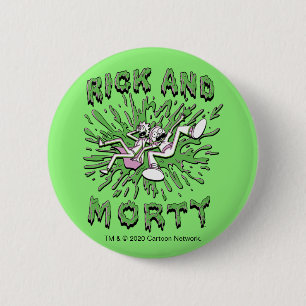 RICK AND MORTY™ Falling Into Acid Vat 6 Cm Round Badge
