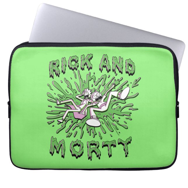 RICK AND MORTY™ | Falling Into Acid Vat Laptop Sleeve (Front)