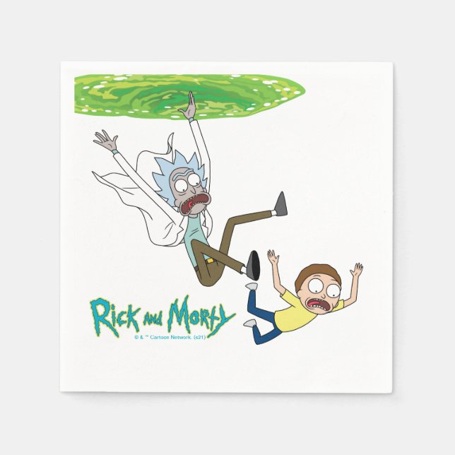 RICK AND MORTY™ | Falling Out Of Portal Napkin (Front)