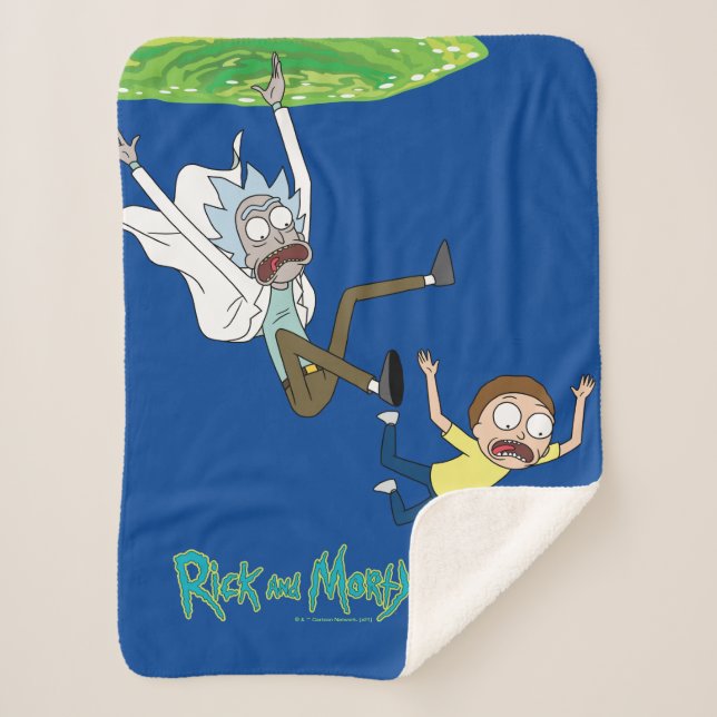 RICK AND MORTY™ | Falling Out Of Portal Sherpa Blanket (Front)