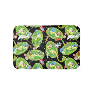 RICK AND MORTY™   Falling Through Portals Pattern Bath Mat