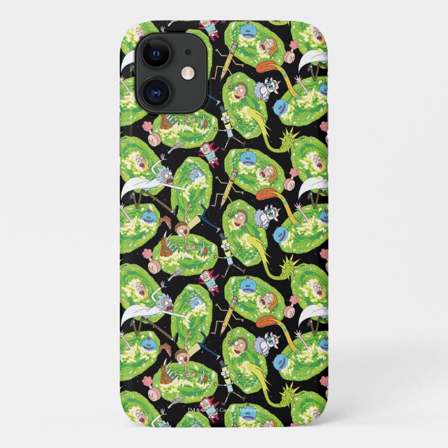 RICK AND MORTY™ | Falling Through Portals Pattern Case-Mate iPhone Case (Back)