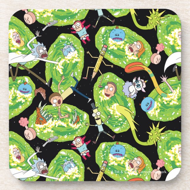 RICK AND MORTY™ | Falling Through Portals Pattern Coaster (Front)