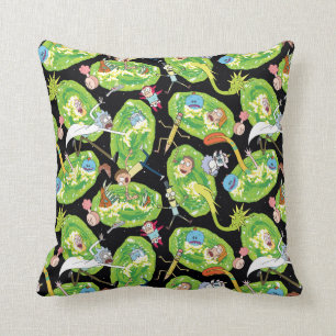 RICK AND MORTY™   Falling Through Portals Pattern Cushion
