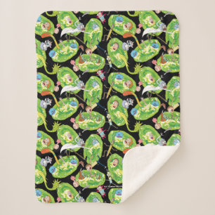 RICK AND MORTY™   Falling Through Portals Pattern Sherpa Blanket