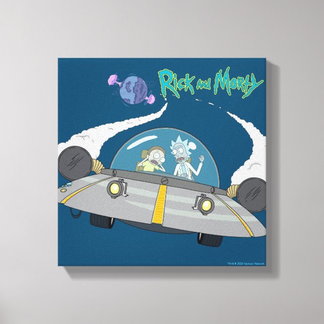 RICK AND MORTY™ | Flying Off In Space Ship Canvas Print (Front)