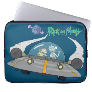 RICK AND MORTY™   Flying Off In Space Ship Laptop Sleeve