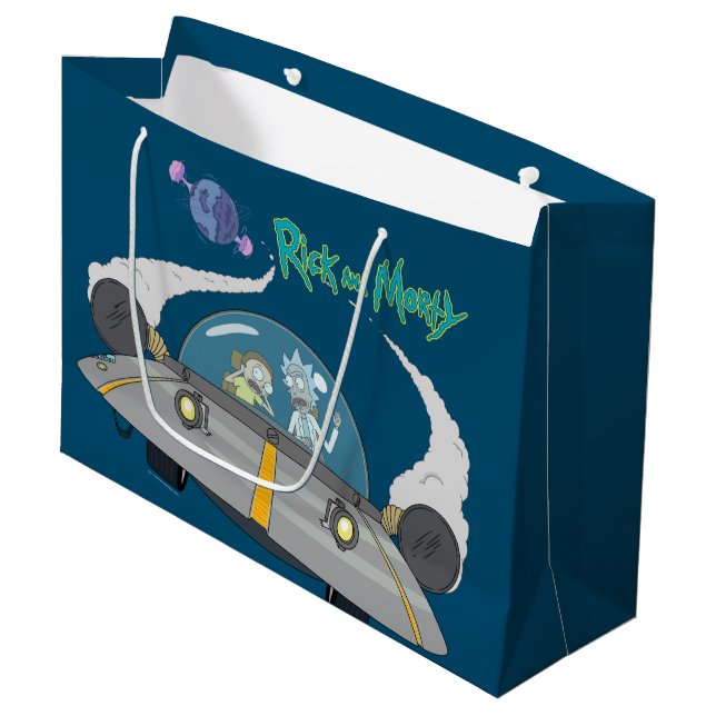 RICK AND MORTY™ | Flying Off In Space Ship Large Gift Bag (Front Angled)