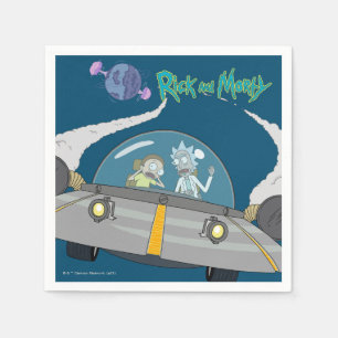 RICK AND MORTY™   Flying Off In Space Ship Napkin