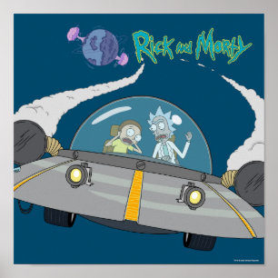 RICK AND MORTY™   Flying Off In Space Ship Poster