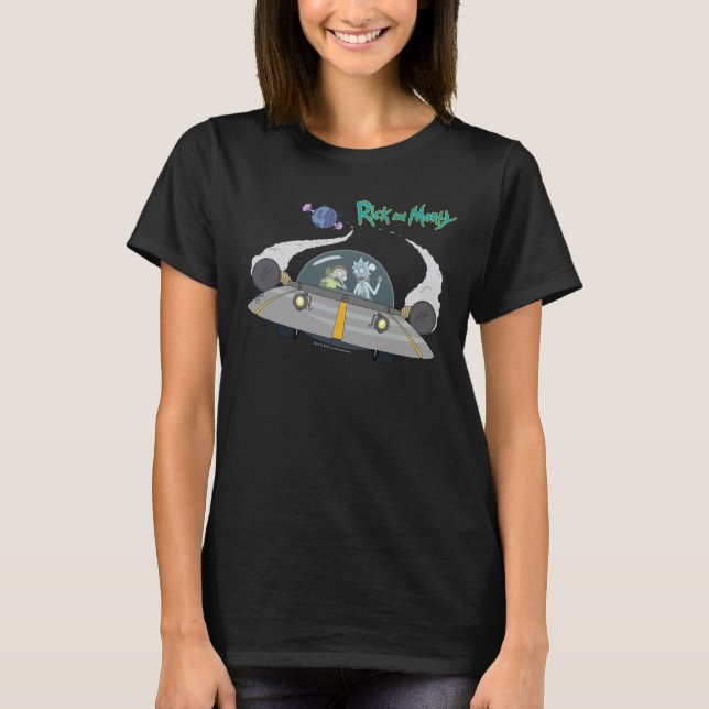 RICK AND MORTY™ | Flying Off In Space Ship T-Shirt (Front)