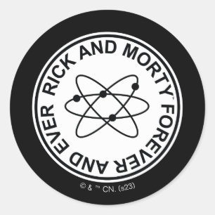 Rick and Morty Forever and Ever Atomic Badge Classic Round Sticker