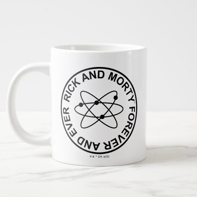 Rick and Morty Forever and Ever Atomic Badge Large Coffee Mug (Left)